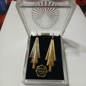 Gold Color Diamond Dust Earrings